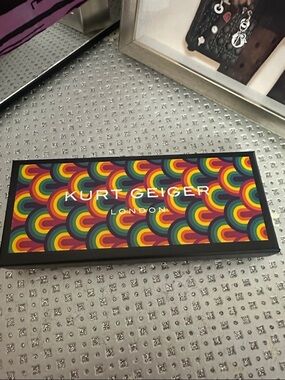 Kurt Geiger Rainbow Arc Pattern Gift Box with Black Trim